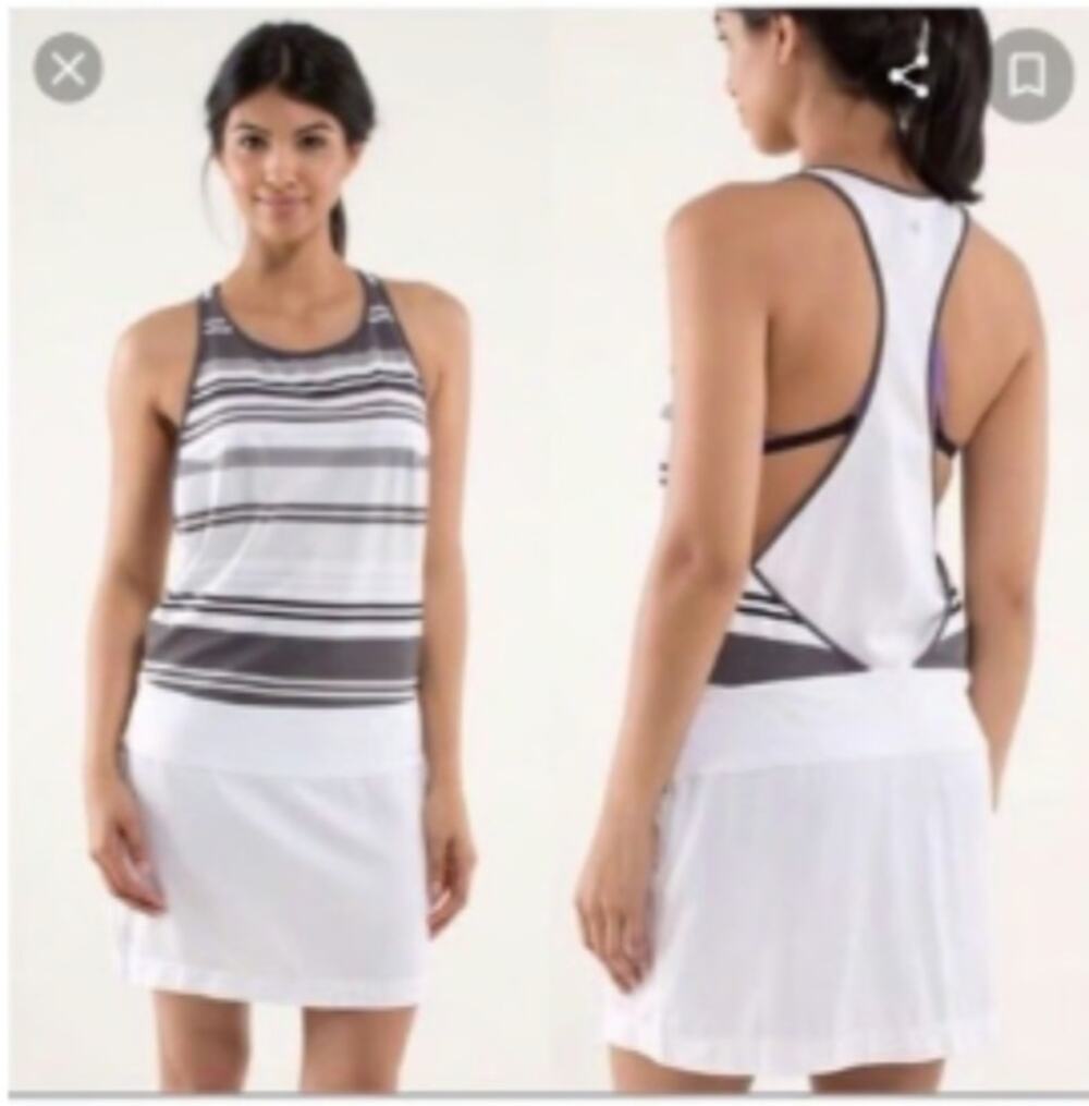 Lululemon Striped Athletic Workout Dress Women's 8 "Blissed Out Dress"